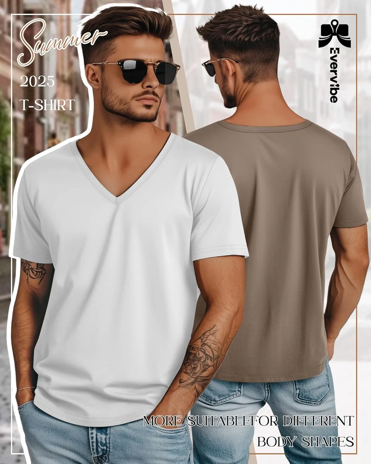 3 Pack Big and Tall Cotton Shirts for Men M-7XL Soft V Neck Shirt Plus Size Short Sleeve Tee Undershirt Casual Tops