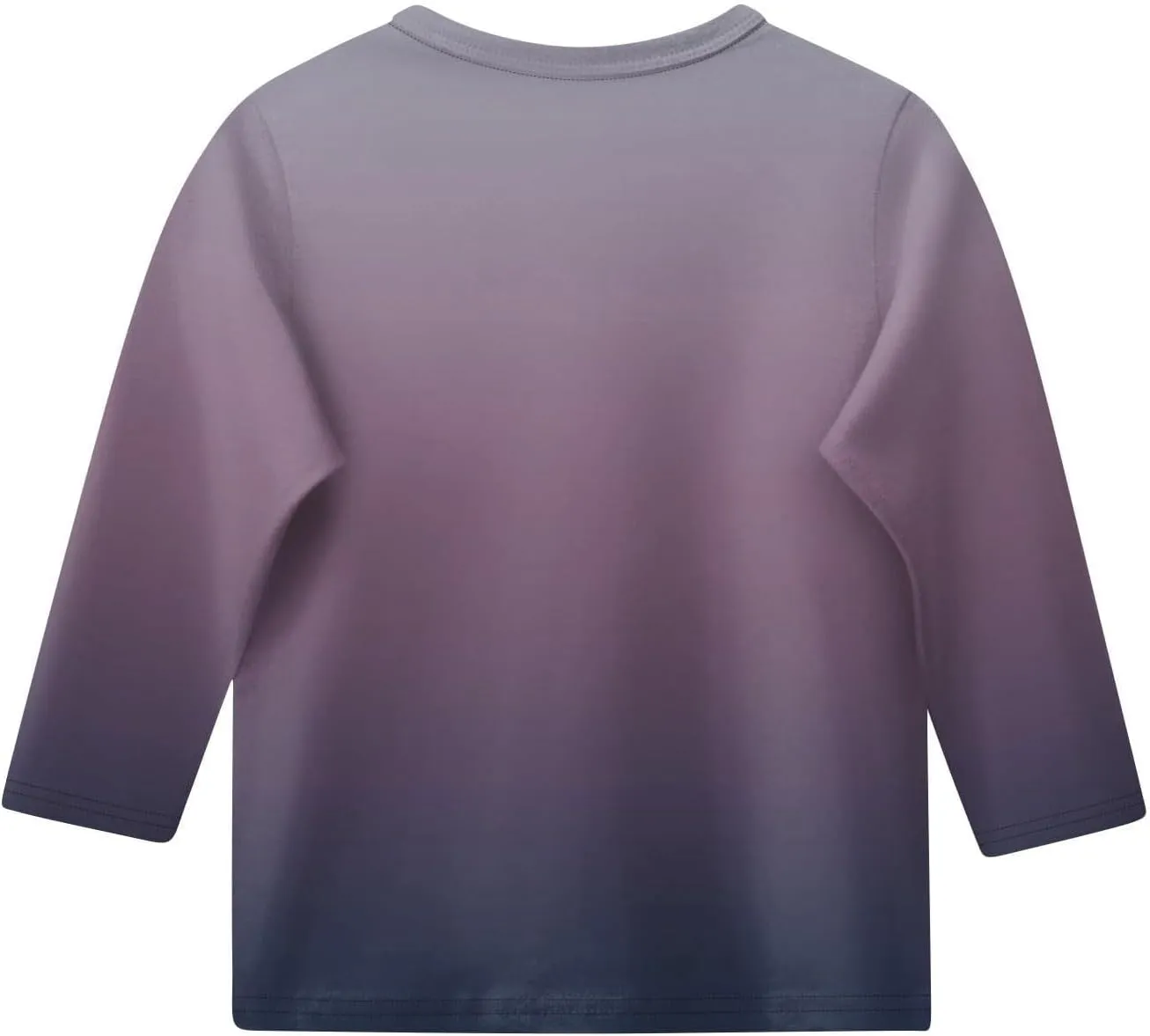 3/4 Length Sleeve Girls Tops Gradient Print Shirts Summer Cute Tees Basic Crewneck Blose Preppy Tops for Teen Girls