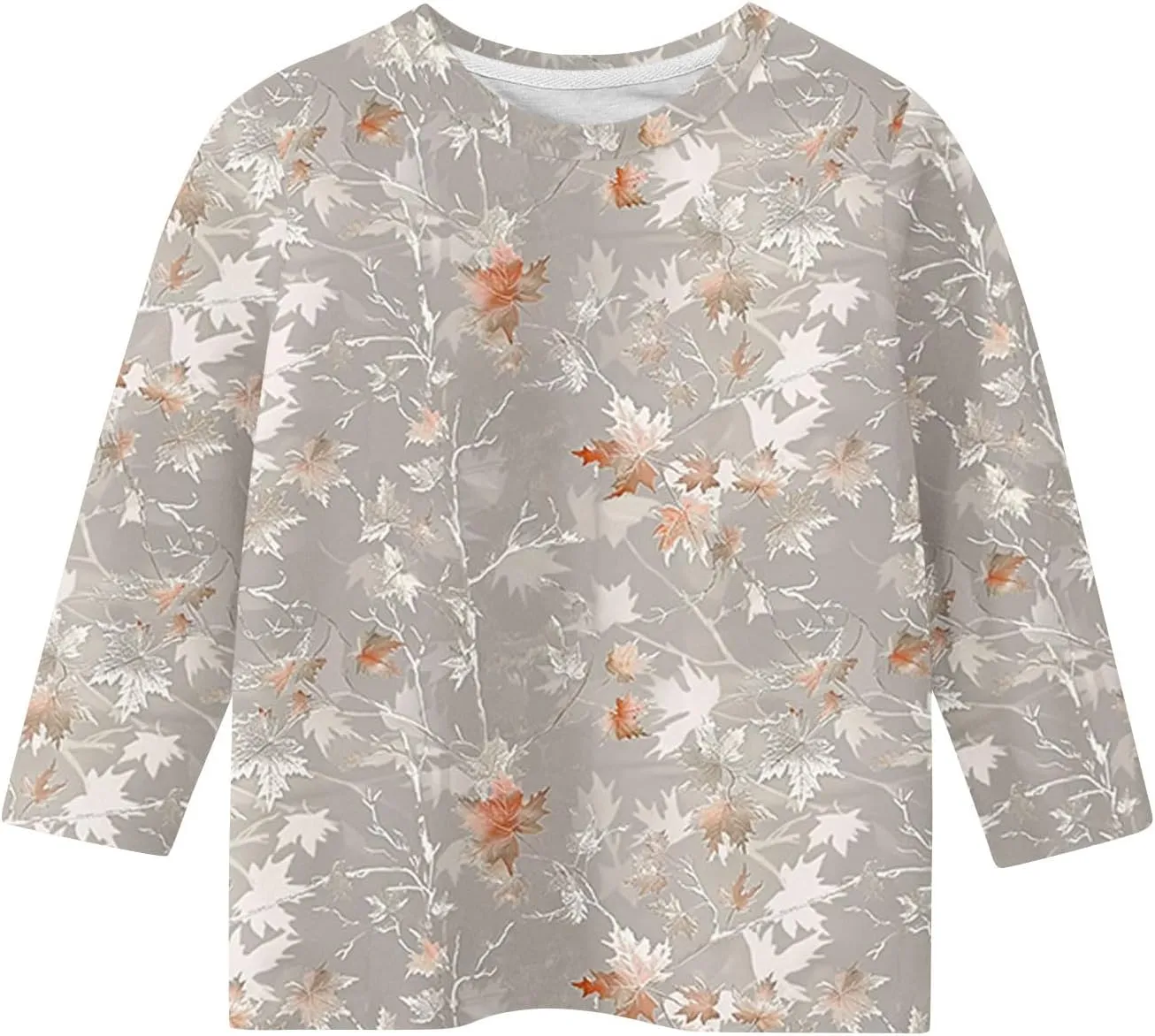 3/4 Sleeve Length Sleeve Girls Tops Funny Leaf Print Shirts 2025 Trendy Summer Tshirts Cute Preppy Blouses Outfits