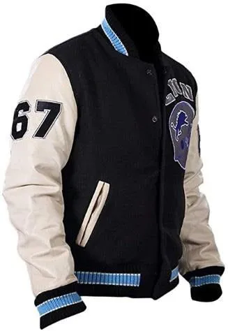 Beverly Hills Cop Axel Foley Detroit Lions Letterman Biker Jacket