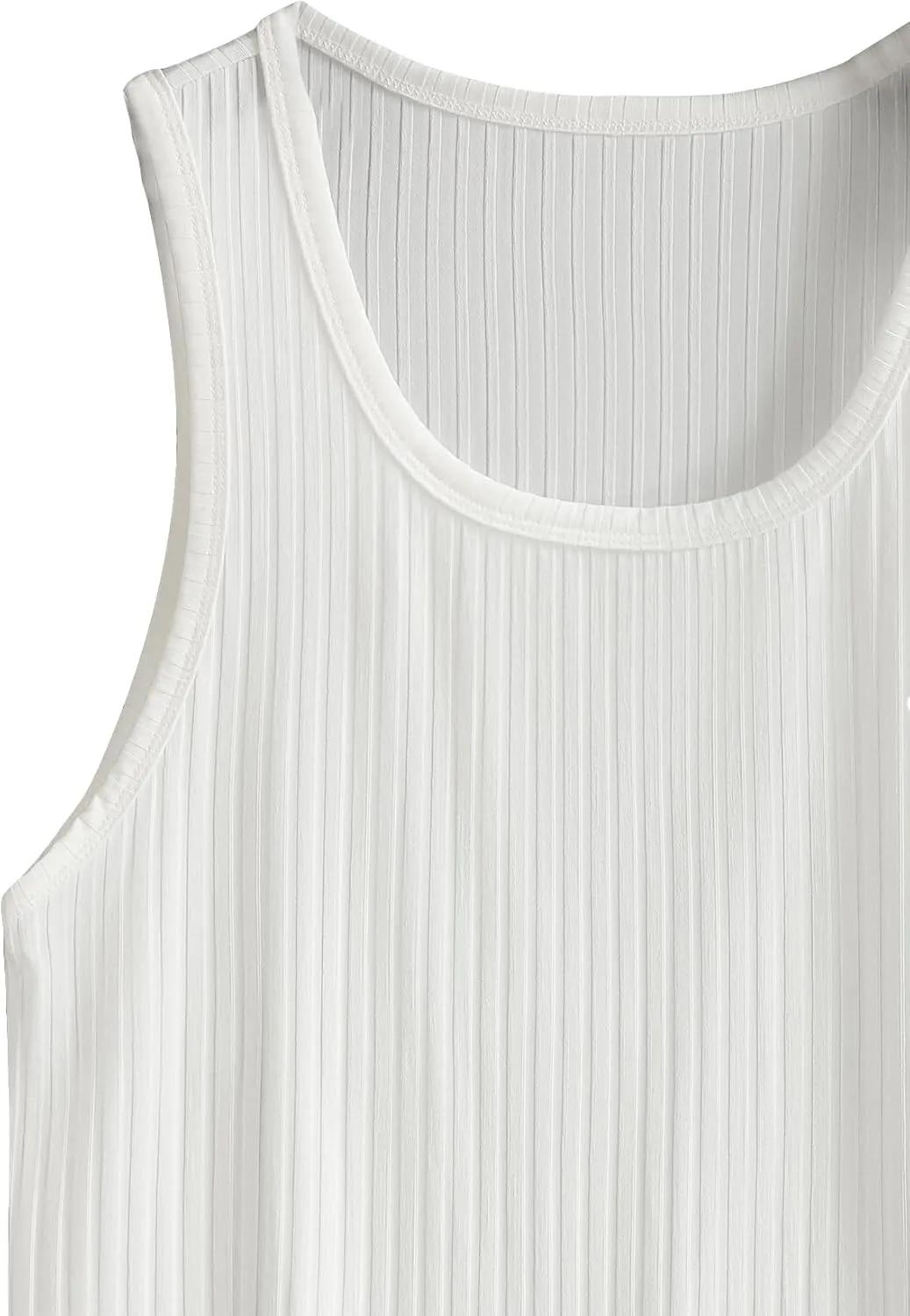 COZYEASE Men's Rib Knit Round Neck Sleeveless Solid Tank Top Bodycon Casual Plain Undershirts Top
