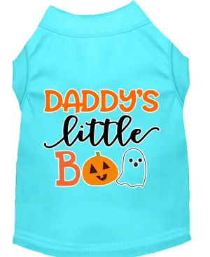 Daddy's Little Boo Screen Print Dog Shirt Aqua Xxl