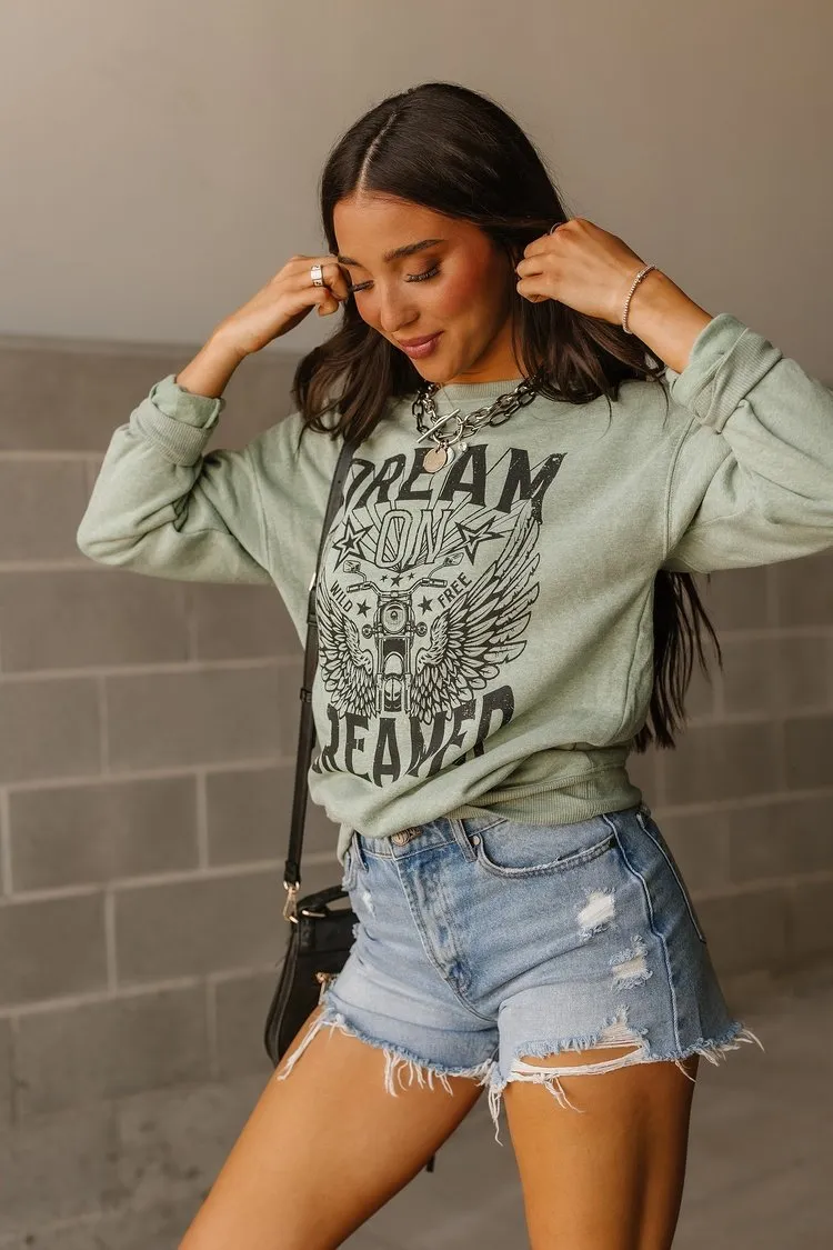 Dream On Pullover - Sage