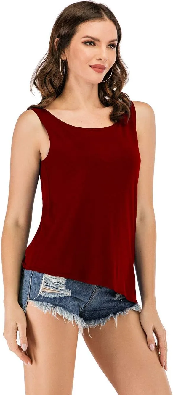 Famulily Women's Sexy Sleeveless Open Back Shirt Knotted Tank Top