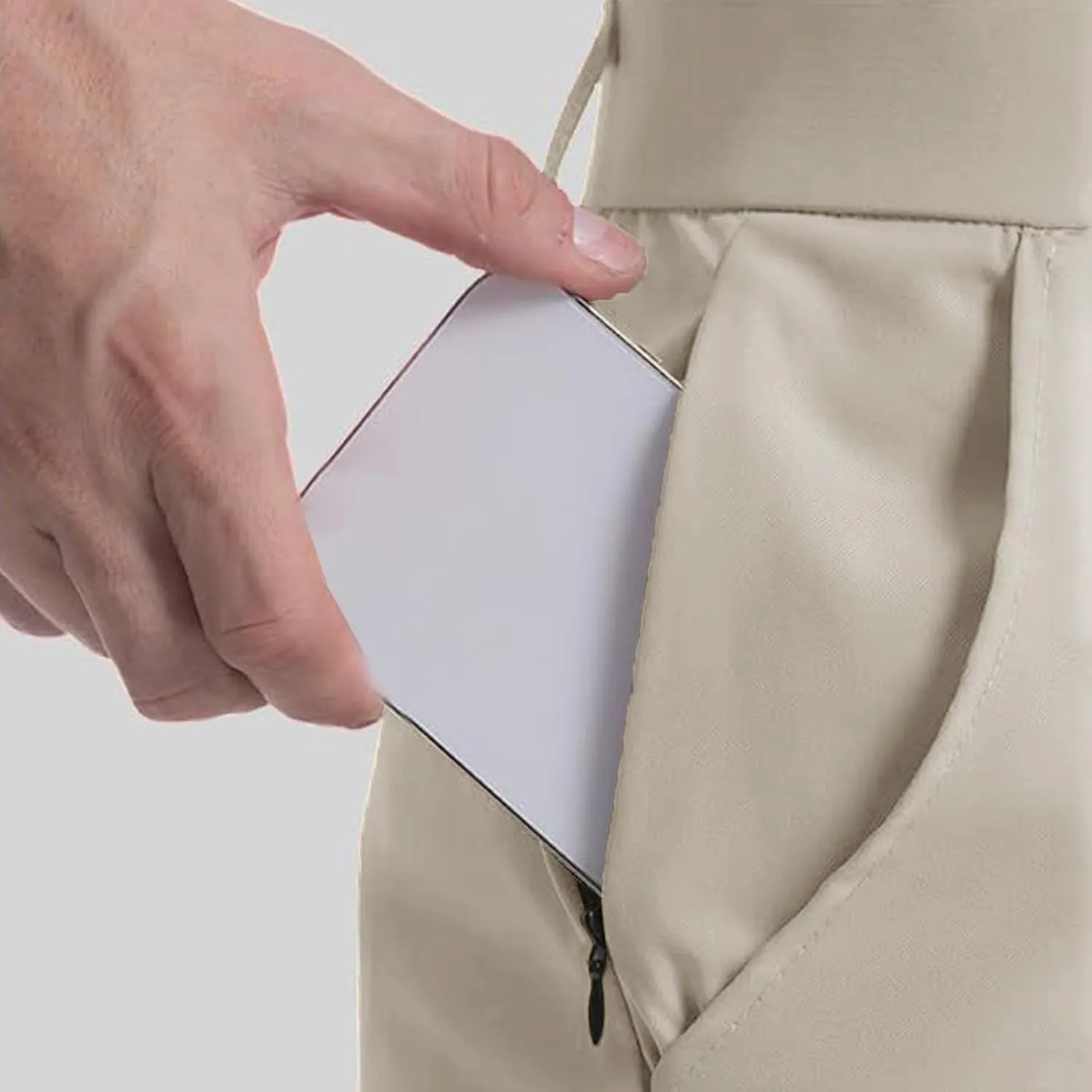 Golf Joggers Stretch Pants Men Slim Fit Baggy Casual Tapered Pants with Pockets Zipper Work Athletic Joggers Trousers