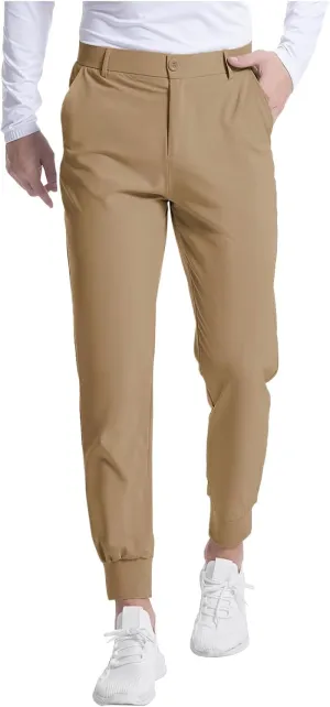 Golf Joggers Stretch Pants Men Slim Fit Baggy Casual Tapered Pants with Pockets Zipper Work Athletic Joggers Trousers