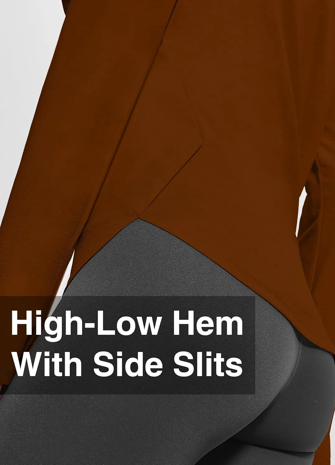 Hiverlay Long Sleeve Workout Shirts for Women V Neck UPF 50  Athletic Shirts with Thumbhole Running Loose Active T-Shirts