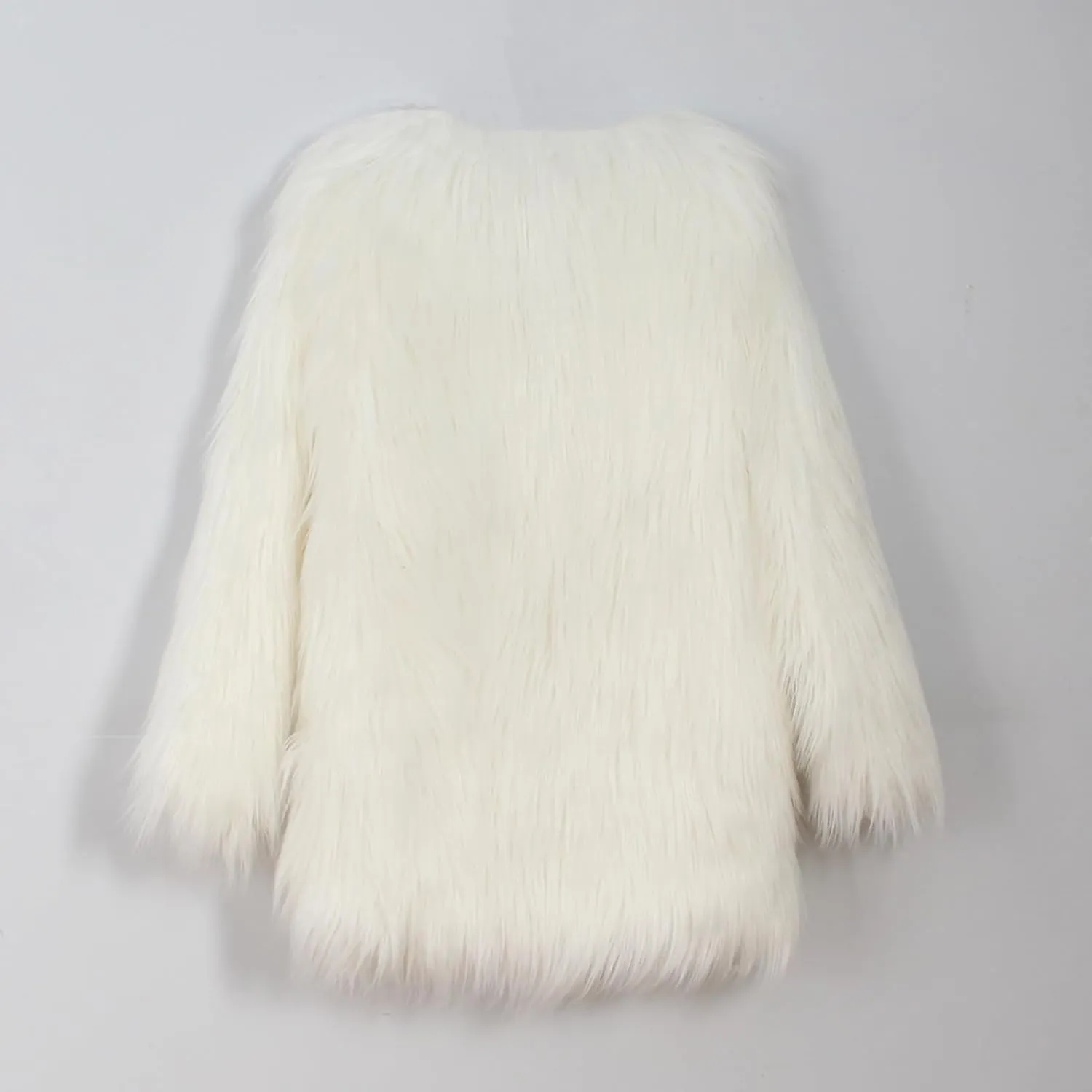 Lisa Colly Women's Autumn Winter Long Sleeve Fluffy Faux Fur Coat Shaggy Jacket Overcoat
