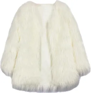Lisa Colly Women's Autumn Winter Long Sleeve Fluffy Faux Fur Coat Shaggy Jacket Overcoat