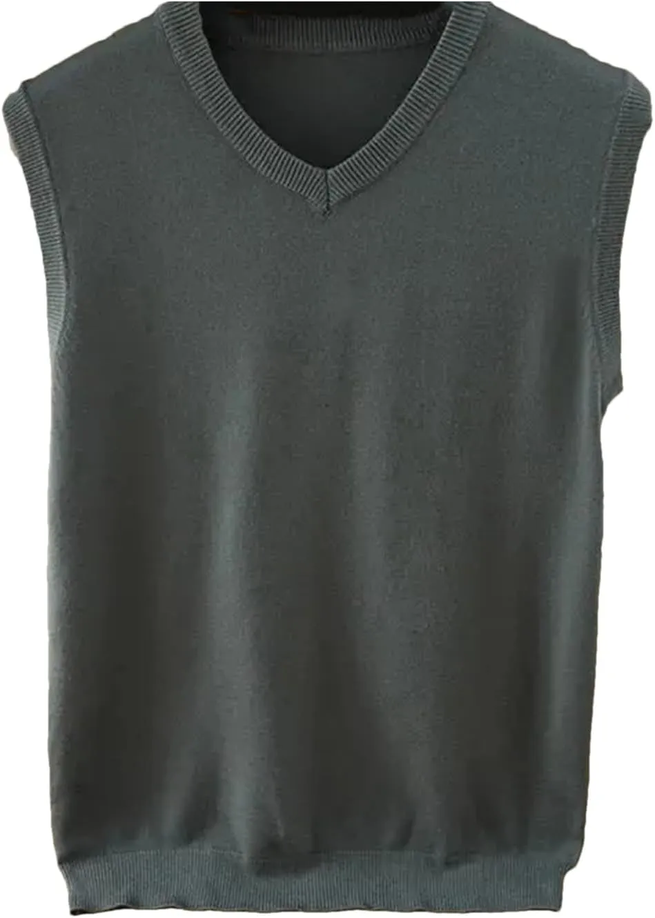 Men's Cashmere Knitted Vest Casual V-Neck Sleeveless Sweaters Jumper Tops